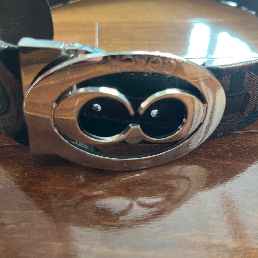 Coach Brown and Silver Women's Belt